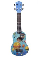 VESTON KUS 25 BALOON - укулеле сопрано, синяя, рисунок - воздушные шары