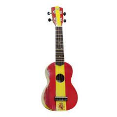 WIKI UK/ESP - гитара укулеле сопрано, рисунок испанский флаг