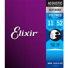 ELIXIR 11025 11-52 PolyWeb  струны для акустической гитары Custom Light 11-52