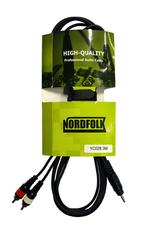 NordFolk NYC028 1.5M  кабель Minijack stereo - 2 x RCA, литые разъемы,  1.5 м.