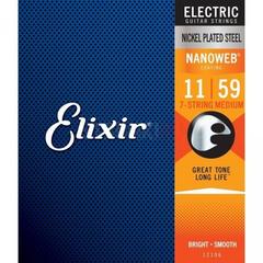 ELIXIR 12106 NANOWEB Комплект струн для 7-струнной электрогитары, никелированная сталь, Medium 11-59