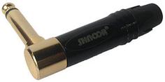 SHNOOR SP2R-G-B Разъём джек угловой моно 6,3 мм, чёрный