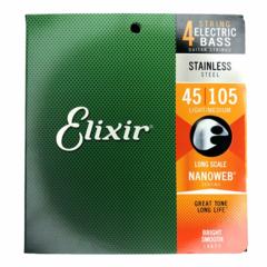 Elixir 14677 NANOWEB  струны для бас-гитар 45-105