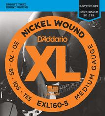 D'ADDARIO EXL-160-5  XL 50-135 струны для 5 струнной бас гитары