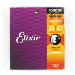ELIXIR 16002 NanoWeb 10-47 струны для акустической гитары