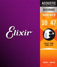 ELIXIR 11002 10-47 NanoWeb  струны для акустической гитары