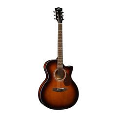 KEPMA F0E-GA Top Gloss Cherry Sunburst трансакустическая гитара, цвет вишневый санберст, в комплекте
