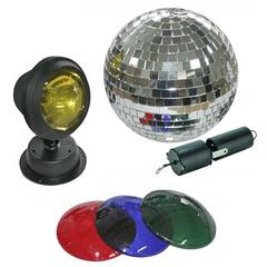 INVOLIGHT SL0152 набор: зеркальный шар 20см, мотор, светофильтры, светильник с лампой 6В\4,5Вт