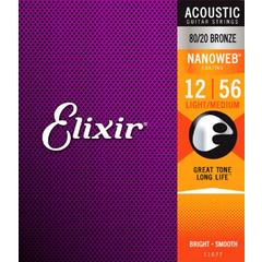 Elixir 11077 NANOWEB Комплект струн для акустической гитары